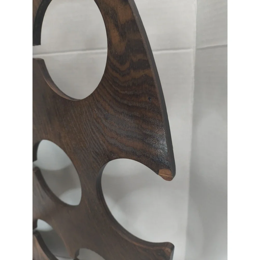 Vintage 70s Tundra Imports Wood Barrel Wine Rack 10 Bottle 21